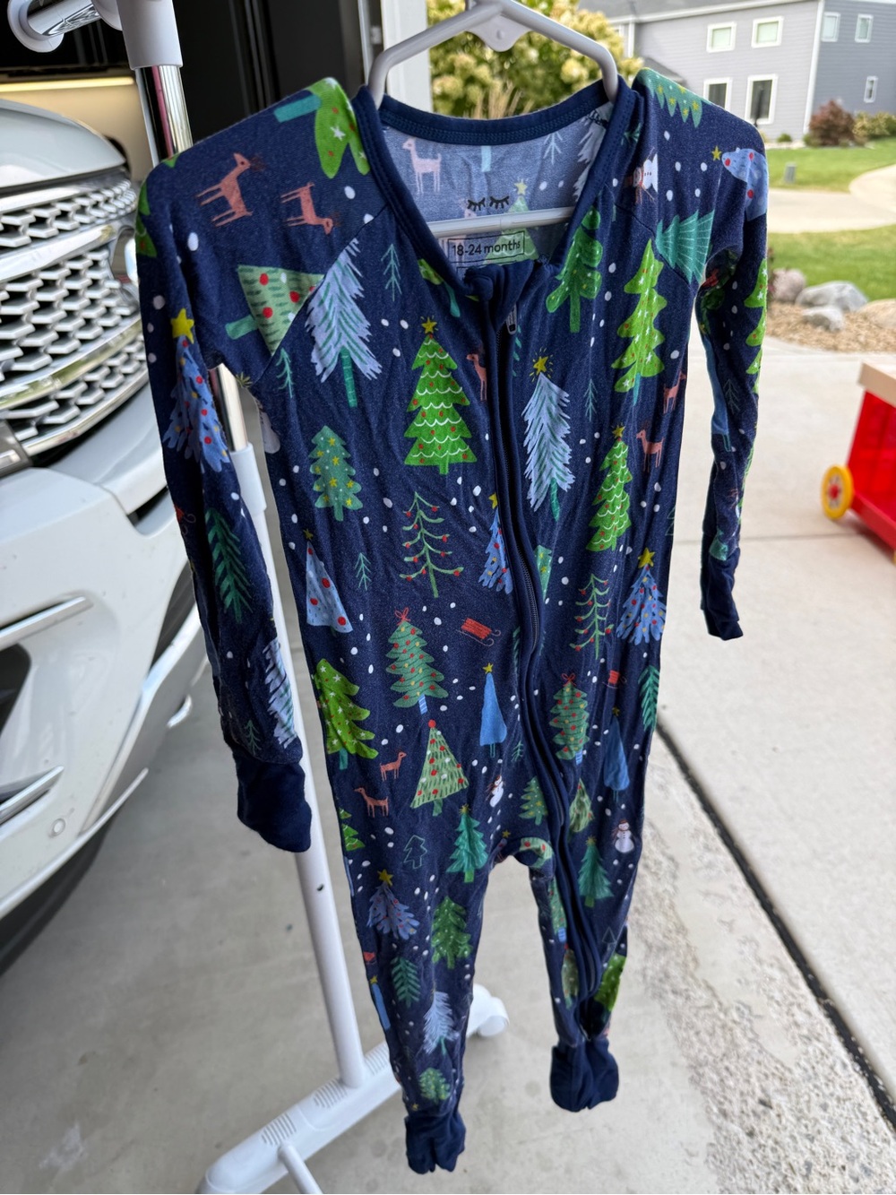 Little Sleepies Navy Blue Holiday Tree Pajamas